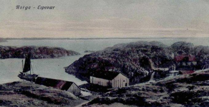 Et av de eldste billeder av saltebuer. Nymannshuset, Rosenkildehuset og Persahuset